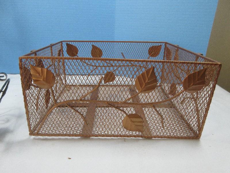 Lot Basket/Wicker Wooden Serving Tray, Round 12" Bread Basket, 3 Tier Dessert Stand, Versatile