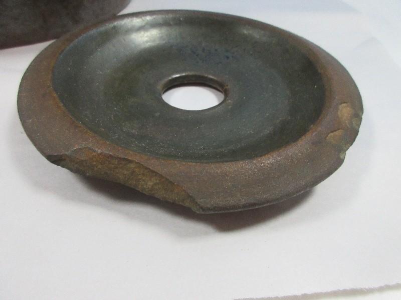 Early 5 Gallon Pottery Stoneware Butter Churn w/Lid & Wooden Dasher Unique Two Tone Glaze