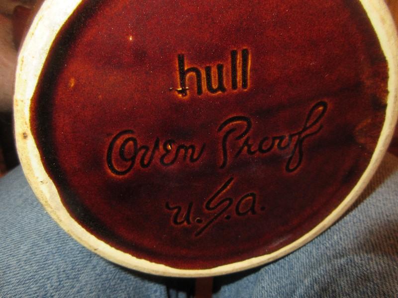 Hull Pottery Brown Drip Glaze Mirror Brown 9" Pitcher w/Dried Grass Arrangement