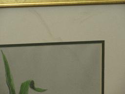 Still Life End of Summer Harvest Original Botanical Pastel Artwork Medium Signed Etta Young