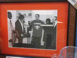 Lot Clemson University Go Tigers! Photo Reagan in Paw Embossed Frame, Collegiate New Flag,