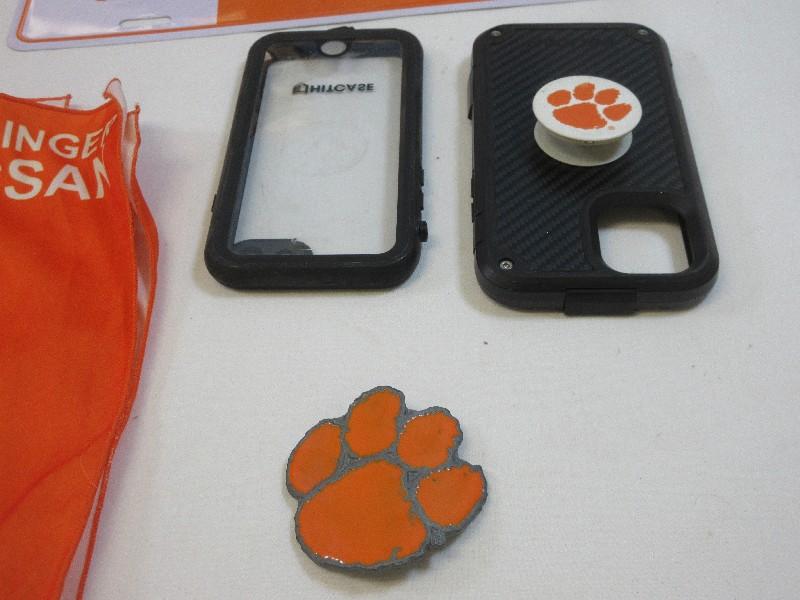 Lot Clemson University Go Tigers! Photo Reagan in Paw Embossed Frame, Collegiate New Flag,