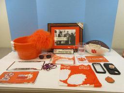 Lot Clemson University Go Tigers! Photo Reagan in Paw Embossed Frame, Collegiate New Flag,