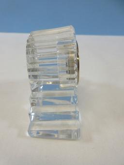 Signed Crystal Giftware Collection Mini Wharton Mantel Clock Gold