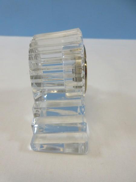 Signed Crystal Giftware Collection Mini Wharton Mantel Clock Gold
