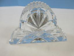Signed Crystal Giftware Collection Mini Wharton Mantel Clock Gold