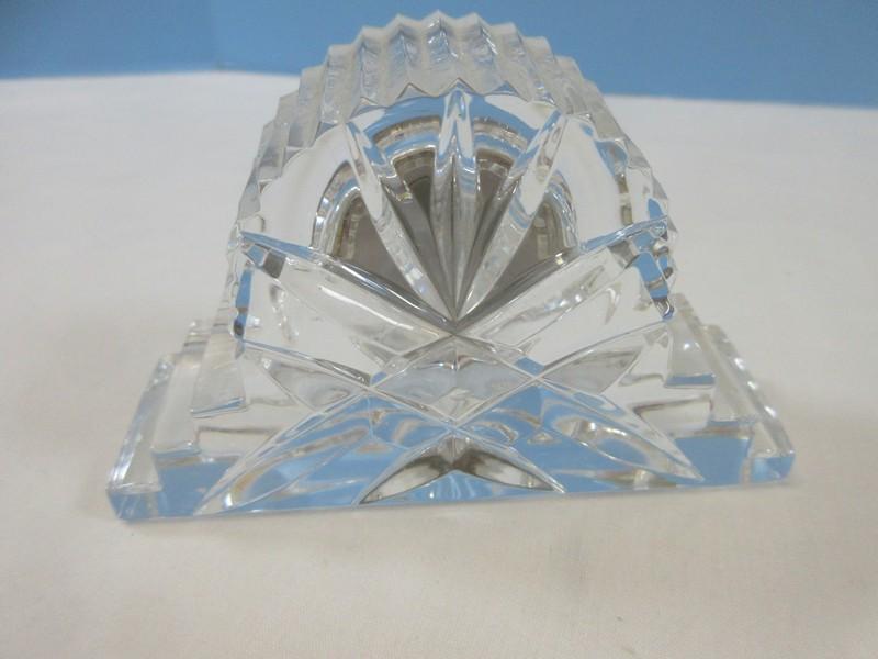 Signed Crystal Giftware Collection Mini Wharton Mantel Clock Gold
