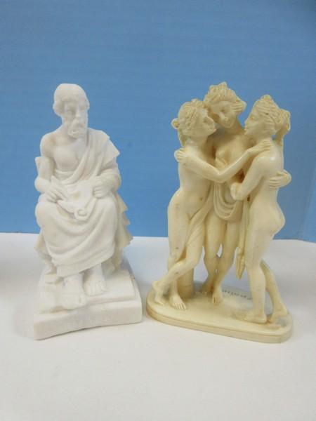 Asian Figurine Collection 10 1/2" Kreiss & Co. 1957 Music Man, Mud Man Fishing,3 Cizhoa Style