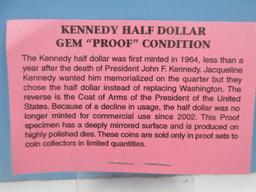 Kennedy Half Dollar 2002 GEM "Proof" Condition Coin Deeply Mirrored Surface Ltd. Quantities