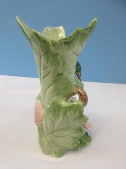 Fitz & Floyd Sculpted Hummingbird Collection Figural Bird & Flower 7 1/4" Bud Vase 1988-93,