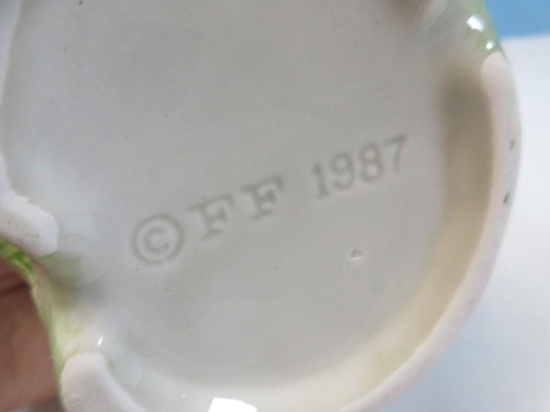 Fitz & Floyd Sculpted Hummingbird Collection Figural Bird & Flower 7 1/4" Bud Vase 1988-93,