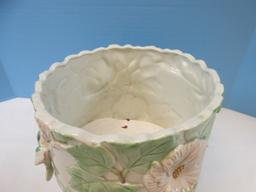 Fitz & Floyd Sculpted Hummingbird Collection Medium Cachepot Planter Jardiniere 8"H,Top 9"D