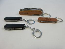 4 Key Ring Swiss Army Style & Other Multi Utility Knives