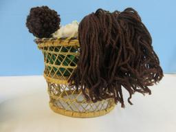 Collection Mini and Other Dolls Cabbage Patch Kids Boy and Girl w/ Wicker Settee Approx. 9",