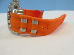 Invicta Chronograph Quartz Pro Diver Watch Model No. 24183 Purple Dial Orange Accents Band