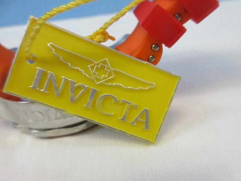 Invicta Chronograph Quartz Pro Diver Watch Model No. 24183 Purple Dial Orange Accents Band