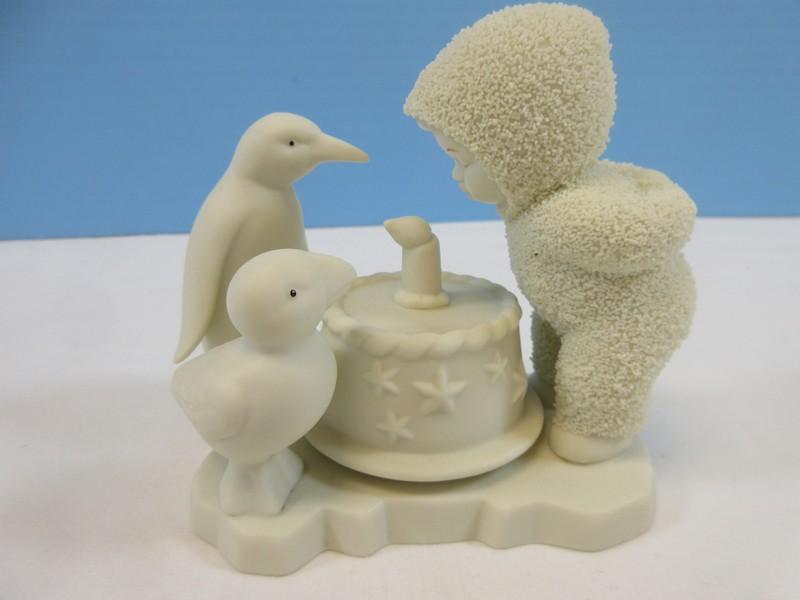 Department 56 Snowbabies Just One Little Candle 4 1/4", I Need a Hug 4 1/4", Make Wish 4"