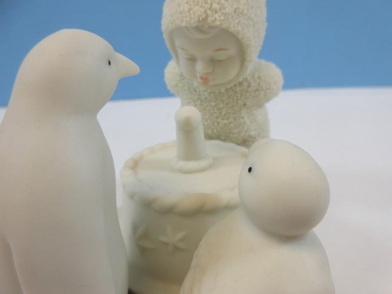 Department 56 Snowbabies Just One Little Candle 4 1/4", I Need a Hug 4 1/4", Make Wish 4"