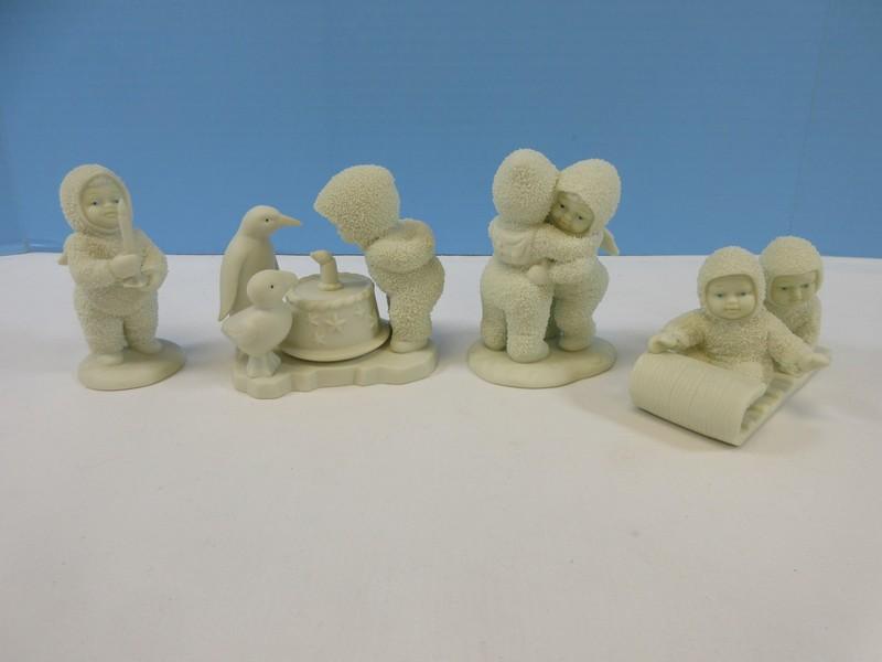 Department 56 Snowbabies Just One Little Candle 4 1/4", I Need a Hug 4 1/4", Make Wish 4"