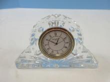 Signed Crystal Giftware Collection Mini Wharton Mantel Clock Gold