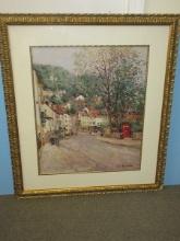 Titled "Street in Matlock, Derbyshire" Depicts Street Scene w/Buildings by Jean Kevorkian Fine