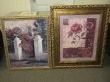 Titled "Jardi Colonial" Garden Gate Entrance Artwork Print on Board Impressionist Style Artist