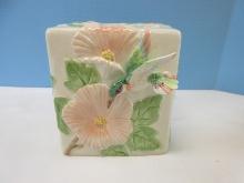 Fitz & Floyd Sculpted Hummingbird Collection 5 3/4" Square Tissue Box Cover