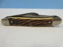 Vintage Colonial 3 Blades Folding Pocket Knife Closed 3 3/8"