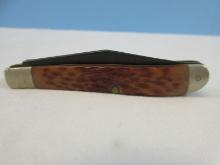 Vintage Ka-Bar 2 Blade Folding Pocket Knife 1010 Pen Jacket Knife