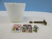 Collectibles Lot Fire-King Ware Milk Glass Small Footed Straight Jardiniere Cachepot Old Type