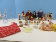 Lot Misc Collector Dolls Mini and Others 3 Wooden Man/Woman Polish Folk Dolls 7 3/8"/8 1/2"