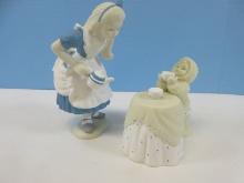 2 pc. Set Department 56 Snowbabies Guest Collection "Tea for Two" Alice in Wonderland