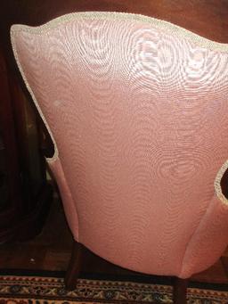 Magnificent Victorian Era Style Parlor Gentlemen's Chair Tufted Mauve Highback Carved