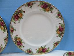 10pc. Royal Albert Bone China Old Country Roses Pattern Montrose Shape Red/Yellow Roses