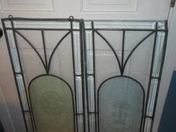 Set of 2 Beveled Glass Panels w/SC Dispensary Palmetto Tree, Other SC Dispensary Logo