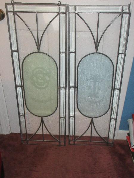 Set of 2 Beveled Glass Panels w/SC Dispensary Palmetto Tree, Other SC Dispensary Logo