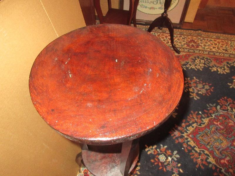 Rustic Pine 35 1/2"H Plant Stand w/Lower Shelf on 3 Legs