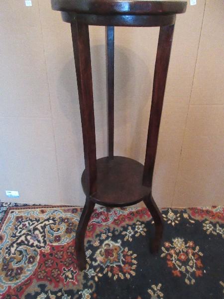 Rustic Pine 35 1/2"H Plant Stand w/Lower Shelf on 3 Legs