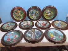 Set 1-10 Collector Plated Encyclopedia Britannica Birds of Your Garden Collection Porcelain-