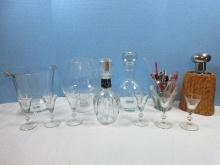 Lot Barware Arthur Court Panel Design Ice Bucket Wine/Champagne Bottle Chiller, Set of 6 Glass