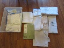 Lot Misc. Linen Table Cloths, Napkins, Traditional Battenburg, Embroidery & Crochet Detailing,