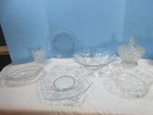 Lot Depression Glass Fostoria Baroque Chintz Etched Pattern 11 1/2" Flared Rim Console Bowl,