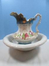 Marriage Edwin M. Knowles China Co. Vitreous 16" Round Wash Bowl Basin Embossed Rolled