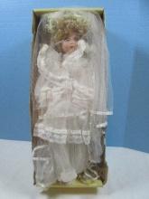 Seymour Mann Connoisseur Collection 16" Collector Porcelain Bride Doll in Original Box