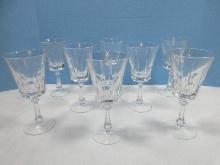 Set of 8 Gorham Cut Crystal Cathedral Pattern 7 1/4" Water Goblet Stemware Glasses, Circa 1969-