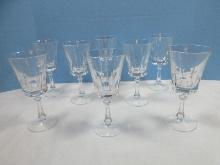 Set of 8 Gorham Cut Crystal Cathedral Pattern 7 1/4" Water Goblet Stemware Glasses, Circa 1969-