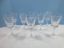 Set of 8 Gorham Cut Crystal Cathedral Pattern 7 1/4" Water Goblet Stemware Glasses, Circa 1969-