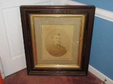 Large Antique Awesome Victorian East Lake Frame w/Portrait of Distinguished Gentleman