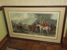 Grandiose Fores's National Sport Fox- Hunting Series Plate 1 Titled "The Meet" Water Color Block