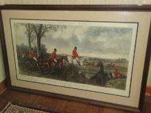 Grandiose Fores's National Sport Fox- Hunting Series Plate 3 Titled "The Run" Water Color Block